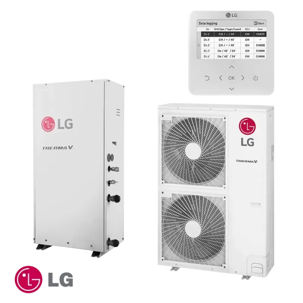 Високотемпературна термопомпа LG Therma V HN1610H NK3 + HU161HA U33