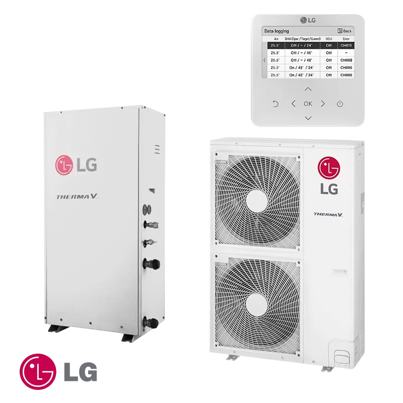 Високотемпературна термопомпа LG Therma V HN1610H NK3 + HU161HA U33